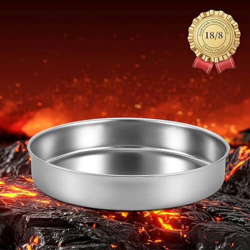 Inqibee 8-9.5 Inch Round Cake Pan Set, Stainless Steel Textured Bottom - size: 8-9.5 Inch