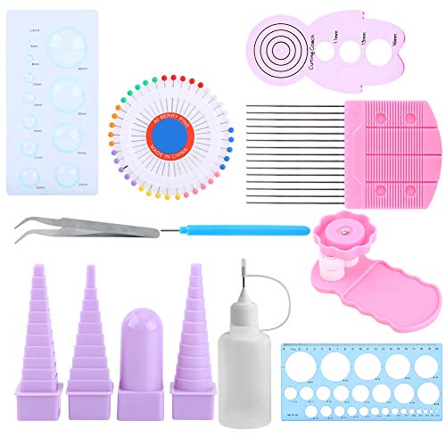 11 in 1 Paper Quilling Tools Kit, DIY Paper Craft Crimper Comb Ruler Pins Border Buddy Set, Slotted Tools Strips Tweezer for Decoration