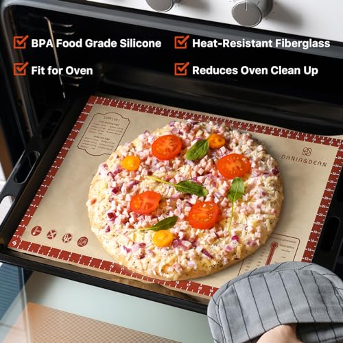 DANIA & DEAN 26"x16" Extra Thick Silicone Baking Mat for Pastry and Bread - color: Red, size: 26"L x 16"W