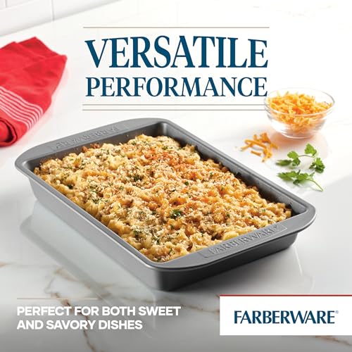 Farberware Nonstick Bakeware 9-Inch x 13-Inch Rectangular Cake Pan, Gray - color: Gray