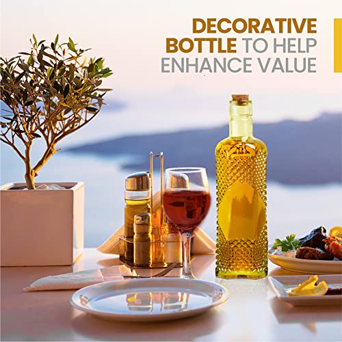 BULK PARADISE Assorted Green Glass Bottles with Corks, 6 Pack, 2.5in X 9in, 16oz - color: Green