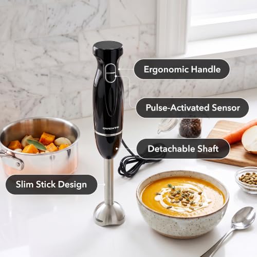 OVENTE Electric Corded Hand Blender, 300W with 2 Mixing Speeds Black HS560B - color: Black