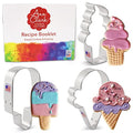 Ann Clark Ice Cream Cookie Cutters Set of 3, Made in USA - style: Ice Cream Set, 3-pc.