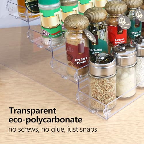 ELEGANTLIFE Spice Rack,No Tool Needed & No Pungent Acrylic Glue Self-derived Snap On Assembly Spice Shelf Pantry Kitchen Cabinet Organizer 10 in for Jars,Baking Supplies & Spice Bottles (5 Tier) - style: 5 Tier