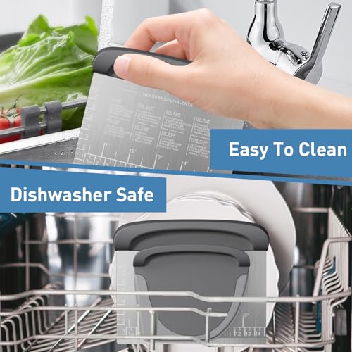 2 IN 1 Upgrade Bench Scraper, Dough Scraper, Stainless Steeel with Scale - color: Gray