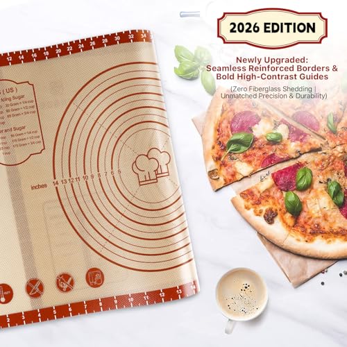 DANIA & DEAN 2 Pack 26"x16" & 11"x16" Extra Thick Silicone Baking Mat Set - color: Red, size: 26"L x 16"W + 16"L x 11"W