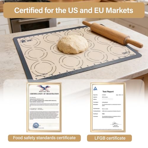 GUANCI 2 Pack Silicone Baking Mats, 11.6" x 16.5" Each, 0.7mm Thick, Food Grade Non-Stick Reusable Baking Mats & Baking Sheet Liners for Cookies, Macarons, Bread, Pizza & Pastry - color: 2PCS-GR
