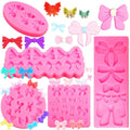 5 Packs Bows Silicone Mold Bow Chocolate Mold Bows Silicone Fondant Molds for Cake Decoration - style: Bow
