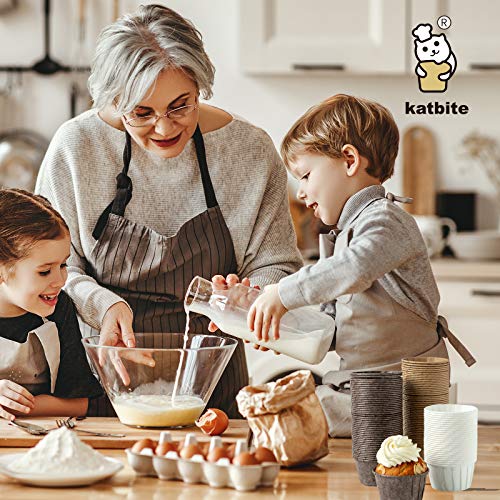 Katbite Parchment Cupcake Liners 150PCS, Standard Size Muffin Baking Liners - color: White-brown-coffee