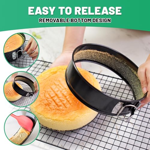 Springform Cake Pan Set,Non-Stick Springform Pans Set of 4 - color: Black4