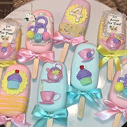 Mujiang Teapot Silicone Mold Rose Flower Leaves Fondant Molds Set Of 4 - color: Style B