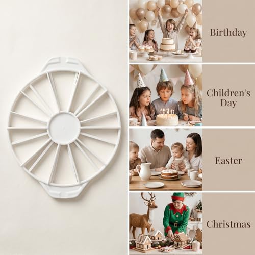 10.24 In Diameter Cake Portion Cutter, Cheesecake Cutter (White)