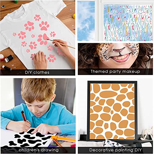 Animal Print Stencils, 12Pcs Leopard Painting Templates