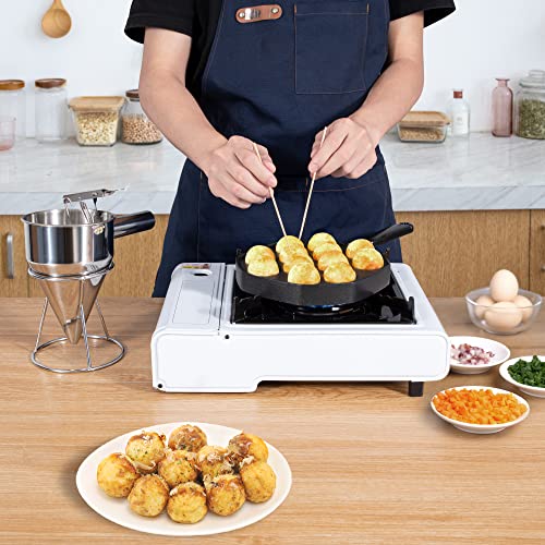 MyLifeUNIT Pancake Batter Dispenser, Stainless Steel Funnel Cake Dispenser with Stand - size: Small