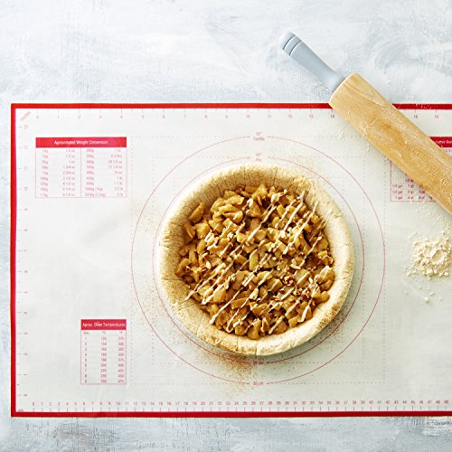 Silicone Pastry Mat Standard 23 x 15 in Nonstick Dough Rolling Mat with Measurements Inch and cm Circles Conversion Charts BPA Free Heat Resistant to 450 F Dishwasher Safe - size: Standard