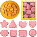 Triangle Circle Embossed Cookie Cutters 8Pcs 3D Raised Design Cookie Stamps - color: Raised Design Cookie Cutter
