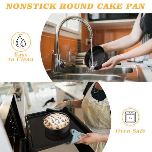 E-far 7 Inch Cake Pan, 3PCS Nonstick Stainless Steel Baking Cake Pans Tins - size: 7 Inches