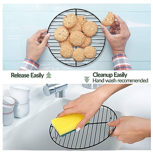 TeamFar Round Cooling Rack, 9" Non-stick Stainless Steel Baking Rack - size: 9"