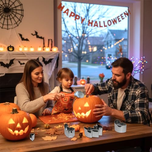 Pumpkin Carving Kit 22Pcs Stencils Tools Set Halloween Decoration - style: Pumpkin Carving Set
