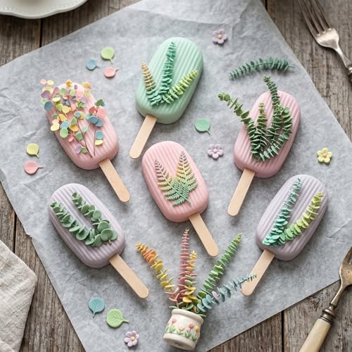 Sijiangmold Leaf Silicone Veining Mold Leaf Veined Fondant Molds Set of 4 - color: Style H