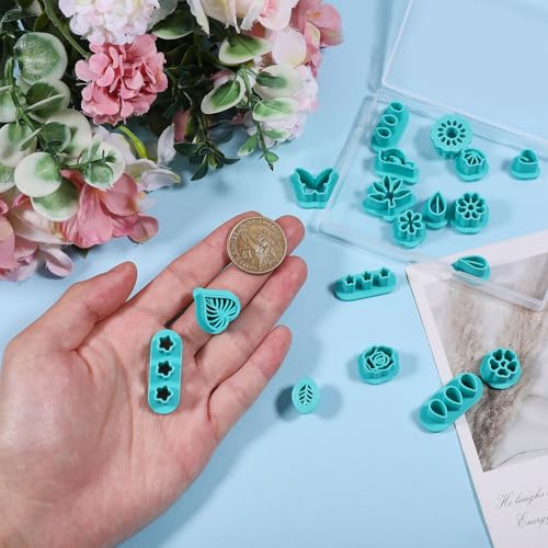 ORIGACH 18 Pcs Spring Polymer Clay Cutters Set - style: Floral & Leaf