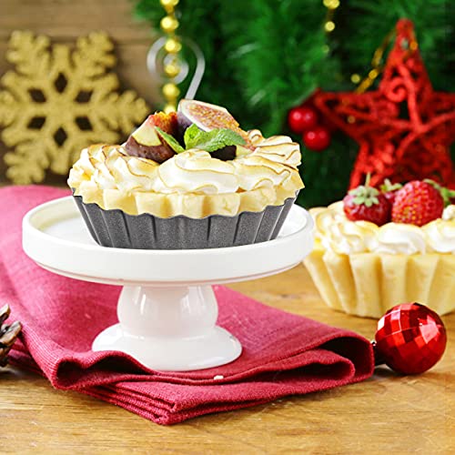 6 pcs Egg Tart Molds, 3" Mini Tart Pans Removable Bottom, Cupcake Cake Muffin Mold Tin Pan Baking Tool, Reusable Quiche Bakeware Carbon Steel for Pies, Quiche Bakeware, Cheese Cakes, Desserts - size: 3-inch Set of 6 Black