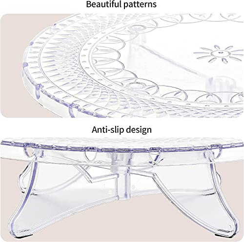 NWK 12inch Clear Round Cake Stand with String Lights