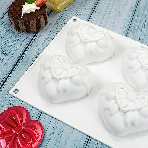 3D Bow Love Silicone Cake Moulds Fondant Decorating Tools Chocolate Pastry Molds Kitchen Baking Accessories (Heart G 11.8 X6.92 X1.4inch) - size: Heart G_11.8 x 6.92 x 1.4 inch