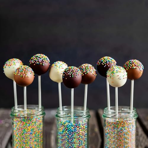 1500 Pcs Lollipop Sticks, 8 Inch White Paper Candy Sticks, Sucker Stick Cake Topper Sticks for Candy Melt, Dessert, Chocolate