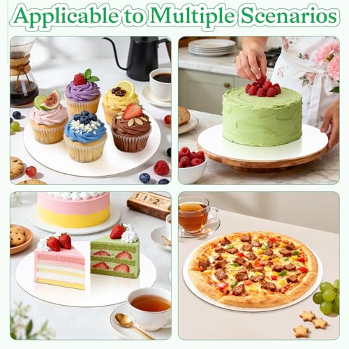 24 Pack 8 Inch Round Cake Boards,White Cardboard Cake Rounds 8 inch, Cake Circles & Cake Drums, Greaseproof Sturdy Disposable Cake Bottom Board for Cakes, Cupcakes, Pizza, Pies - size: 8 Inches