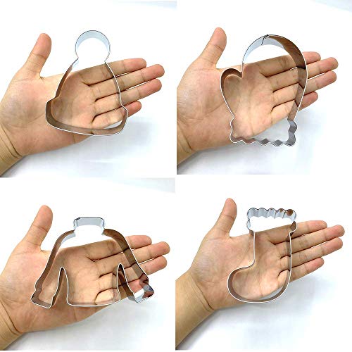 LILIAO Winter Holiday Christmas Cookie Cutter Set, 4 Piece