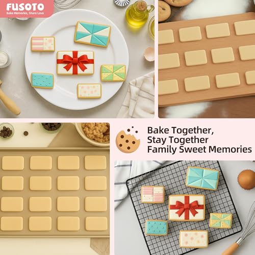 FUSOTO 6PCS Rectangle Cookie Cutter Set, Stainless Steel, 1.5-4 Inch - style: Rectangle