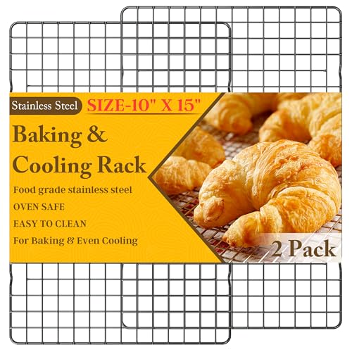 2 PCS Cooling Racks for Cooking and Baking, 10" x 15", Black - color: Black, size: 10‘’x15‘’-2PC