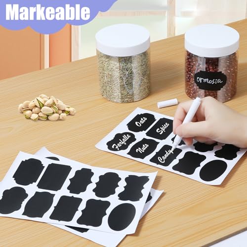 Plastic Jars with Lids,Airtight Container Ideal For Dry Food, Honey Jam, Peanut Butter,Cosmetics, Cream, Bathroom and Storage Included Extra Label and A Pen (30 PCS White Lids) - color: 30 PCS White Lids
