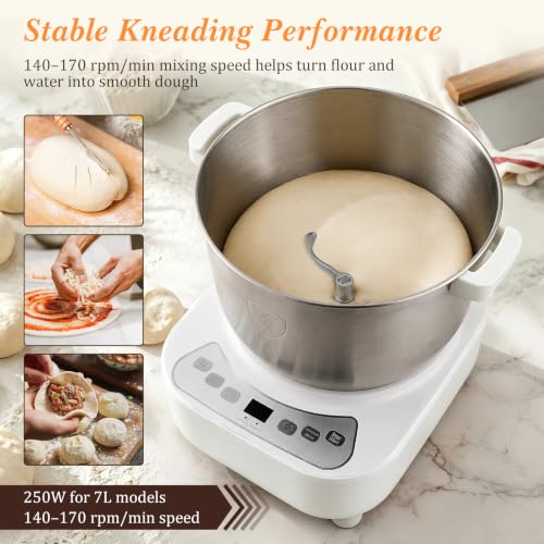 SakerPlus Electric Dough Maker with 7L Large Capacity (white)