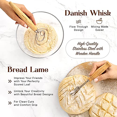 ABIOTO Sourdough Bread Proofing Baskets and Baking Supplies - 14-Piece Kit - size: 14-Piece Kit