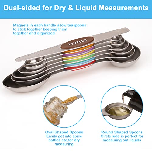 Aovchei 7 PCS MultiColor Magnetic Measuring Spoons Set - size: 7pcs-colorful