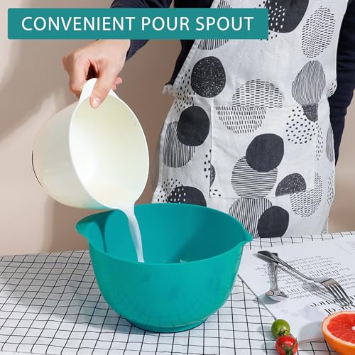 BoxedHome Classic Mixing Bowl Set, Microwave Safe, 3.5 quarts (Army Green) - color: Mixed White
