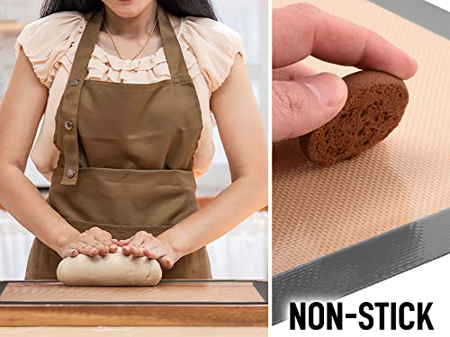 Zulay Kitchen (2 Pack) Silicone Baking Mat Sheet Set - Reusable Baking Mat Nonstick - Half Sheet Baking Mat for Oven (Size 16.5" x 11.6") - Dark Grey - color: Gray, size: 2 Pack