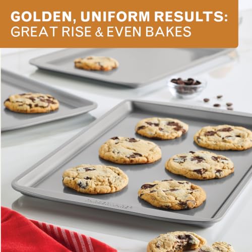 Farberware Nonstick Bakeware 3-Piece Cookie Pan Set for Baking, Gray - size: 3-Piece Set