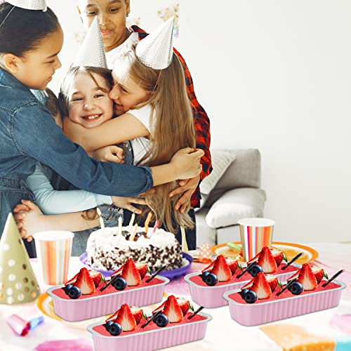 LNYZQUS Mini Loaf Pans with Lids 100 Pack, 6.8oz Rectangle Cake Tins - color: Pink, size: 6.8 oz