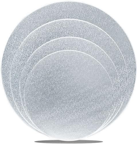 Goiio 4 Pack Cake Boards Golden Round Cake Circles - color: Silver