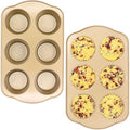 Jumbo Muffin Pan, 6 Cup, 3.5inch Dia, 2 Pack