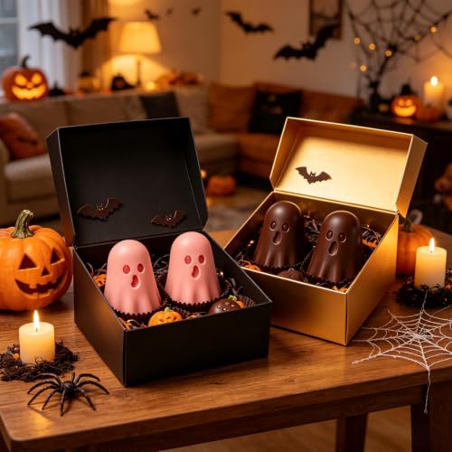 2PCS Ghost Silicone Molds for Chocolate and Candy, Halloween Baking Molds - color: Orange(Ghost)-R0271