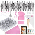 Kootek 90 Piping Bags and Tips Set Frosting Piping Kit for Beginners & Pros - color: Pink