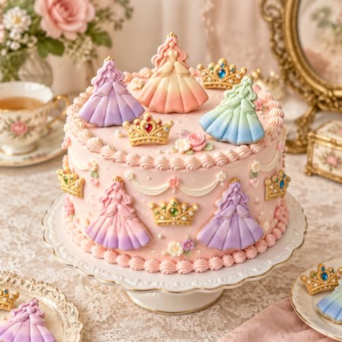 Princess & Crown Silicone Candy Baking Mold, 2 Pack - color: Pink-XY088