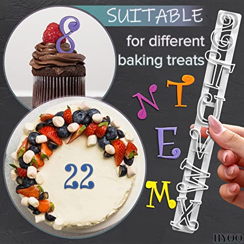 Fondant Letter Cutters for Cake Decorating, A-Z & 0-9, Plastic Set - size: Elegant