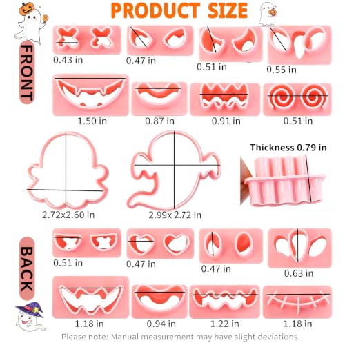 Halloween Cookie Cutters, 10Pcs Mini Ghost Cookie Stamps Set - color: Halloween Ghost