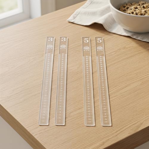 CALLARON 2 Pairs Rolling Strip Pin Rail Track Bar Leveler Leveling Device for Pastry Baking Cookies Transparent(3mm&5mm)