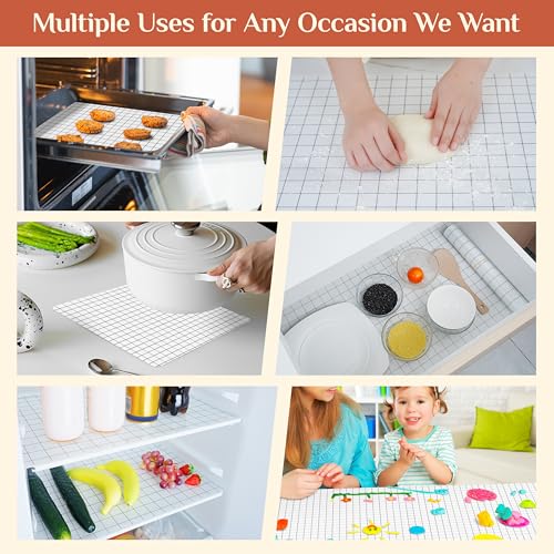 GTJ Silicone Baking Mat Roll, Reusable Baking Sheet Liners, 12 in x 6 ft - color: White + Black Line, size: 72"L x 12"W